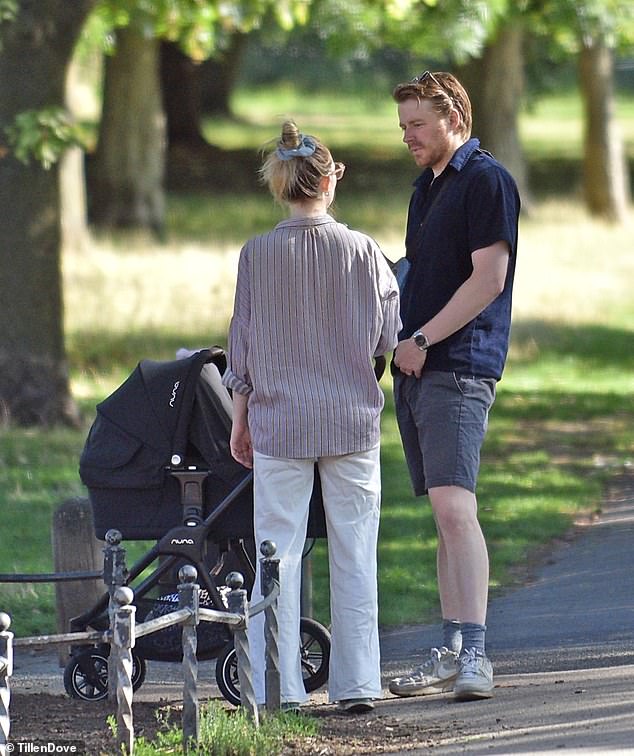Saoirse and Jack were seen on a low-key outing together with their new bundle of joy