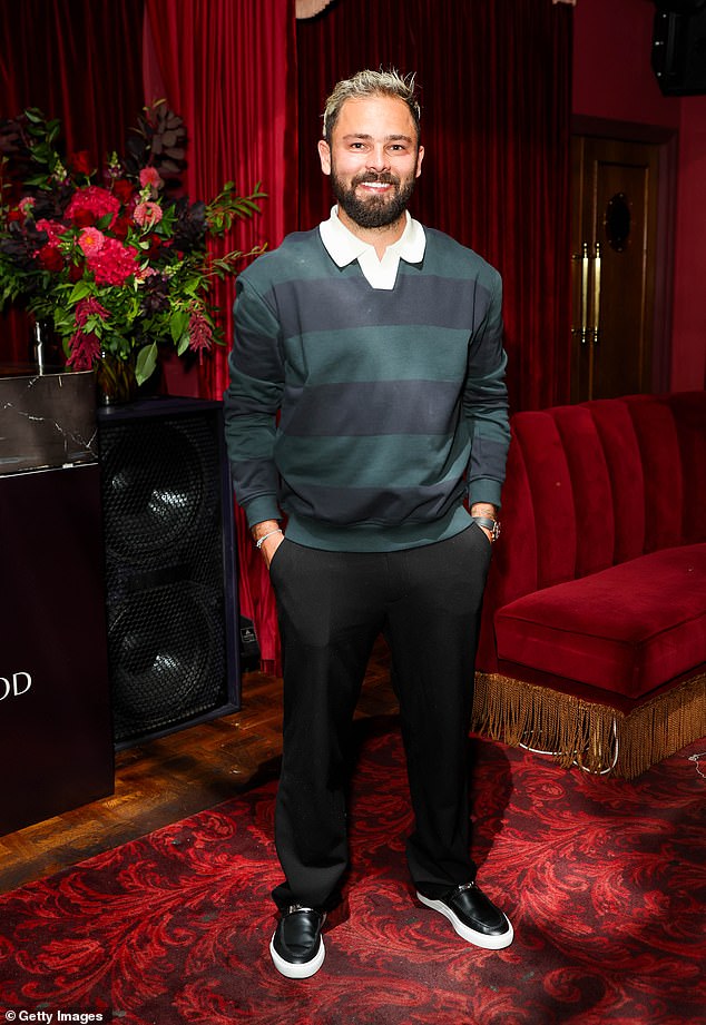 The footballer was pictured arriving to support his spouse at The Mistress of Mayfair after the collection hit the shelves on Tuesday