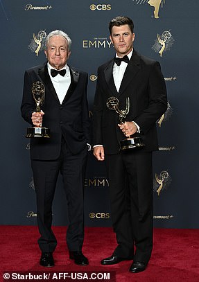 Lorne Michaels and Colin Jost accepted an award for SNL 50: The Anniversary Special