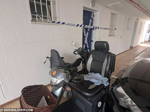 Two mobility scooters were parked by the door to the flat where the crime occurred
