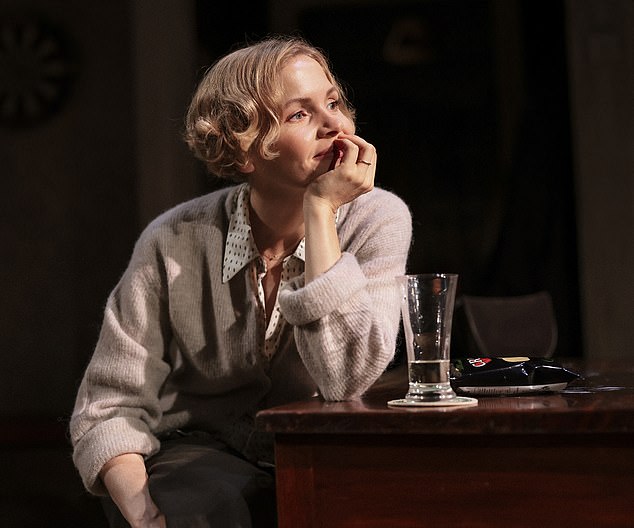 Kate Phillips (above) as the mysterious Dublin woman, Valerie, turns the evening on its head with an agonising tale of why she came out West in Conor McPherson's show