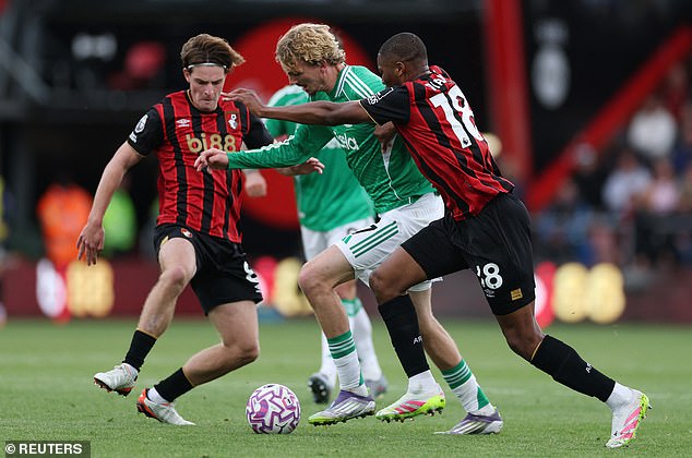 Summer signing Nick Woltemade had four touches in Bournemouth's area and no shots