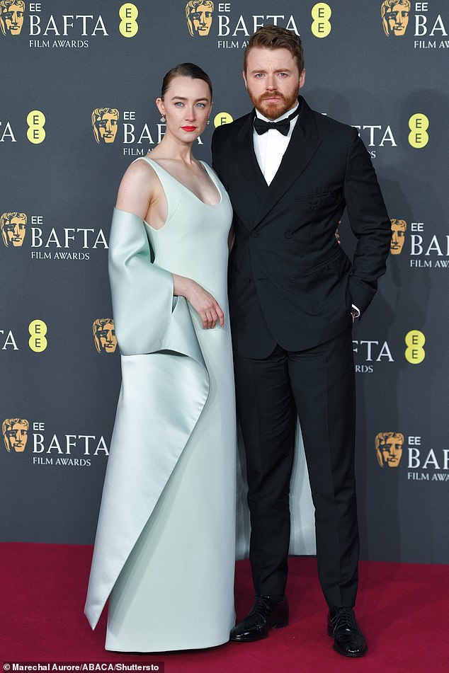 Lowden with wife Saoirse Ronan at the 2025 BAFTA awards ceremony