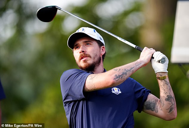 Brooklyn Beckham took part in the Ryder Cup Celebrity Match in New York on Wednesday