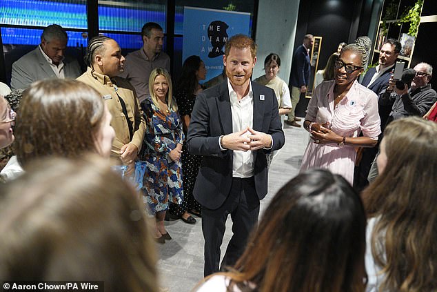 Prince Harry at a Diana Award event in London on September 11 during his recent trip to the UK