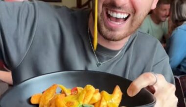 Wetherspoons have introduced as new dish inspired by the famous spice bag - and one used called Callum Ryan (pictured) from the UK gave it a rave review
