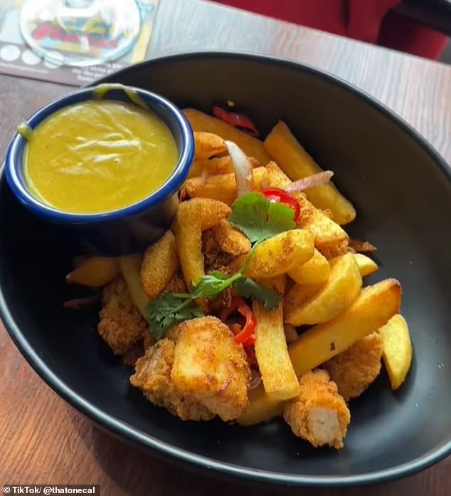 The new dish is made of chilli Chinese-style spice mix, with red onion, sliced chillies, and coriander