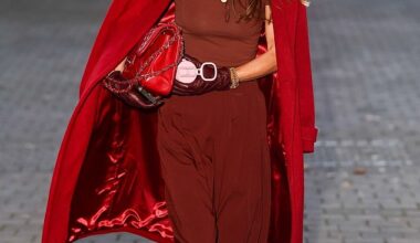 Myleene Klass commanded attention in a fiery red outfit as she arrived at the Royal Academy of Music on Thursday