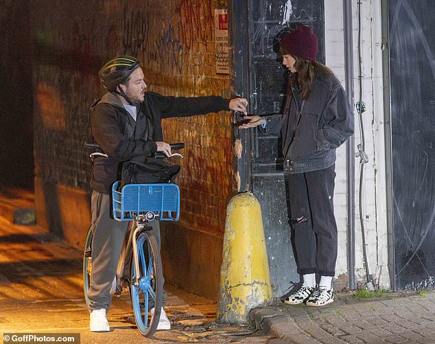 The actor drops the crack rock into Lily's hand before cycling off in the scene for the film