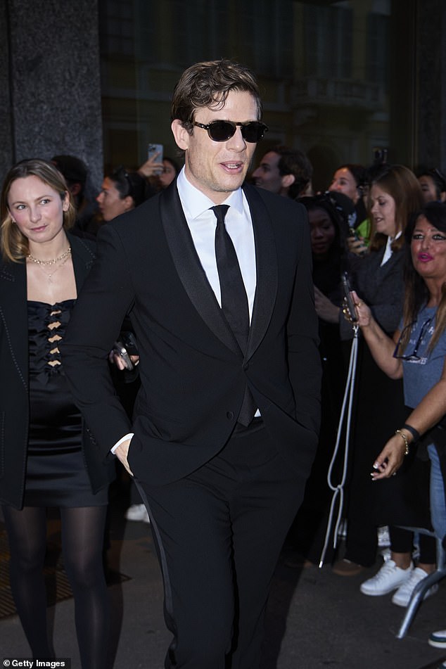 The actor shielded his eyes with sunglasses as he departed the show