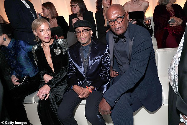 LaTanya Richardson, Spike Lee and Samuel L. Jackson were seated on the front row