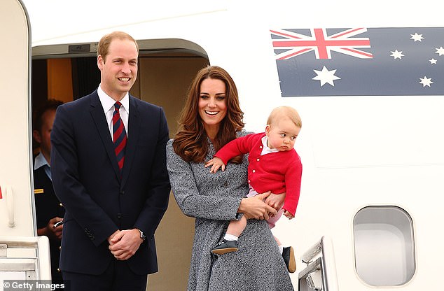The Prince and Princess Wales (pictured with son George) last visited Australia in 2014.