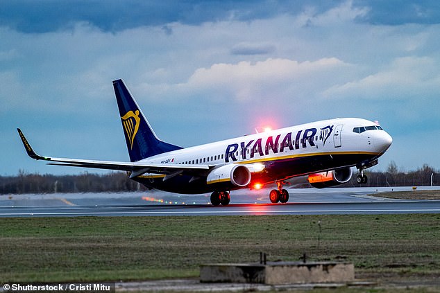 A Ryanair flight was diverted after a passenger reportedly 'ate his passport' and another attempted to flush one down the toilet (stock)