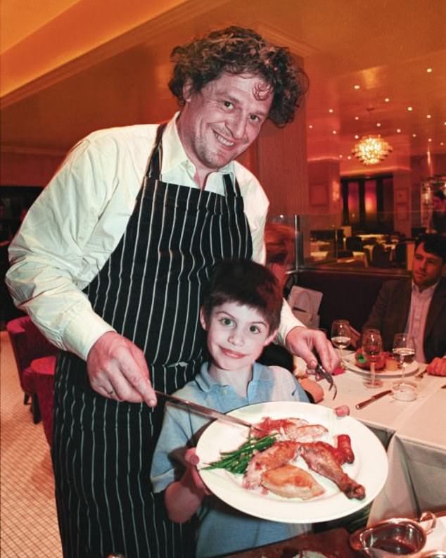 Marco Pierre White Sr. and Luciano are pictured in the 90s