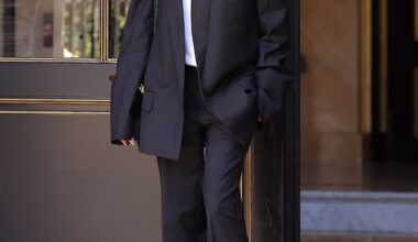Victoria Beckham, 51, cut a sophisticated figure in a chic black suit as she departed her hotel in Paris on Tuesday