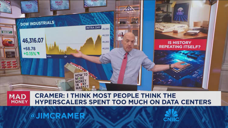 Jim Cramer talks the strength of AI infrastructure plays