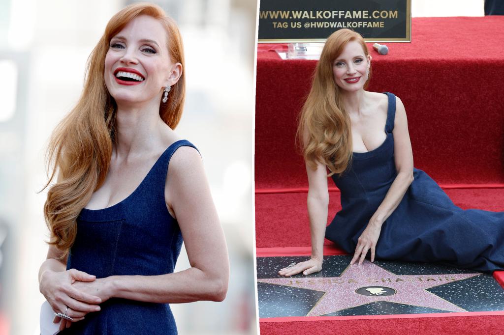 Jessica Chastain's two children make rare public appearance at actress's Hollywood Walk of Fame ceremony
