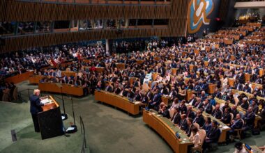 Trump calls climate change a 'con job' as leaders of drowning nations watch at the UN