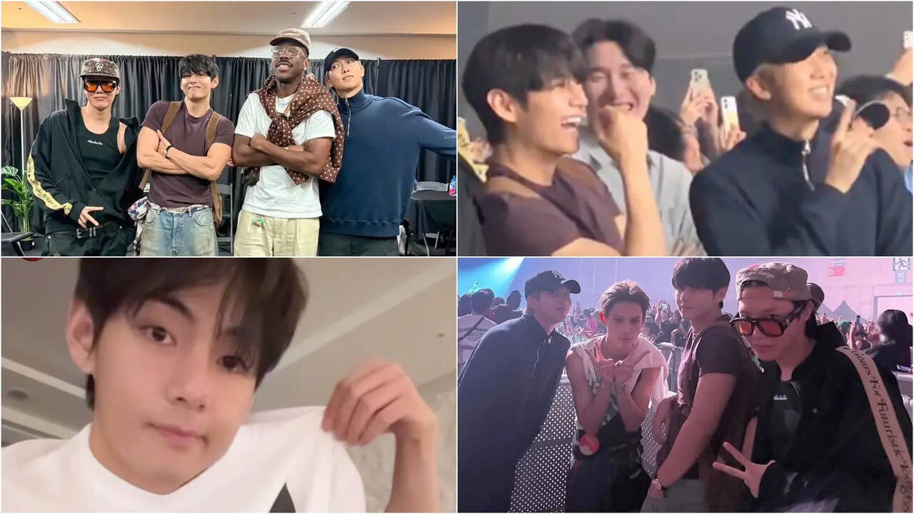 BTS' RM, J-Hope, V Turn Tyler The Creator's Seoul Concert Into Their Own Show; Dance, Giggle With CORTIS' James - All Photos, Videos | Korean