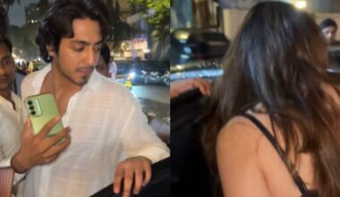 Ahaan Panday turns bodyguard for Aneet Padda as fans mob Saiyaara duo