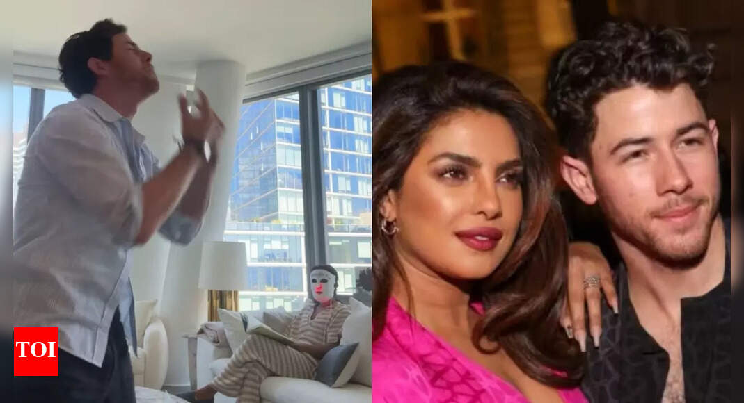 Priyanka Chopra’s calm UV facial hilariously interrupted by Nick Jonas; star vibes to track ‘Backwards’- Watch | Hindi Movie News