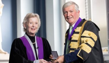 Mary Robinson condemns ‘unfolding genocide’ in Gaza, but steers clear of presidential comment as she is honoured in Dublin