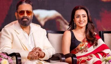 Trisha Krishnan calls Kamal Haasan ‘hot and dapper’ on stage; see his adorable reaction
