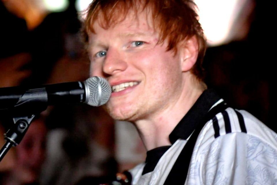 Ed Sheeran performing in The Sky and the Ground during Fleadh Cheoil na hÉireann 2025 in Wexford.