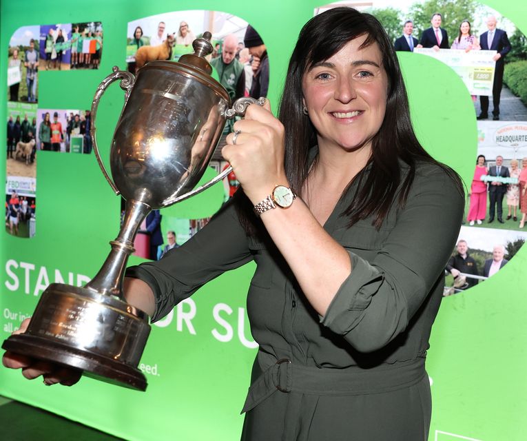 Aileen Sheehan with the trophy she won