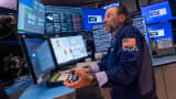 Traders work on the floor of the New York Stock Exchange (NYSE) on September 03, 2025 in New York City. 