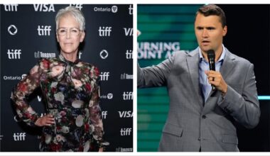 Jamie Lee Curtis breaks down in tears while talking about Charlie Kirk’s assassination: ‘The moment when he died…’