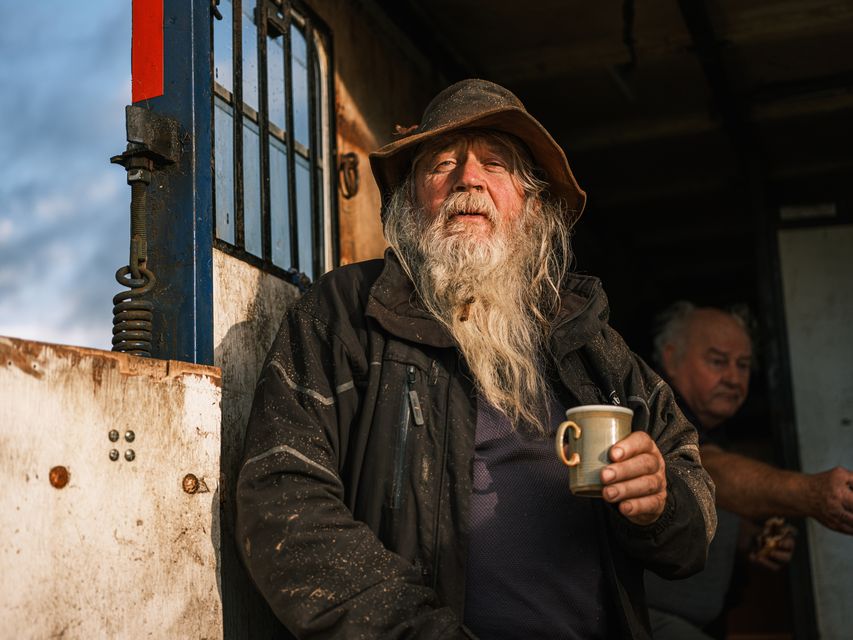 Early morning cup of tea before ploughing starts on the second day of the National Ploughing Championships in Screggan, Tullamore, Co. Offaly. Pic: Mark Condren