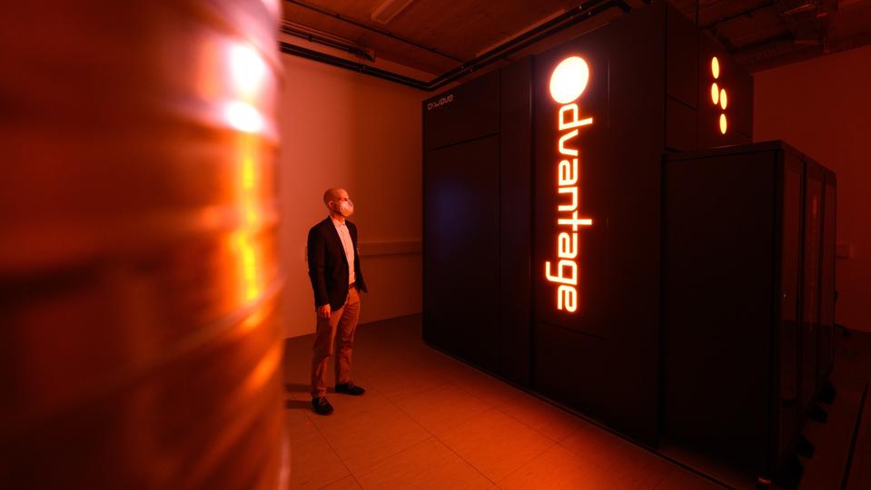 A photo of the D-Wave Systems Advantage quantum computer.