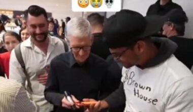 From excitement to embarrassment! Fan drops new iPhone 17 Pro in front of Tim Cook