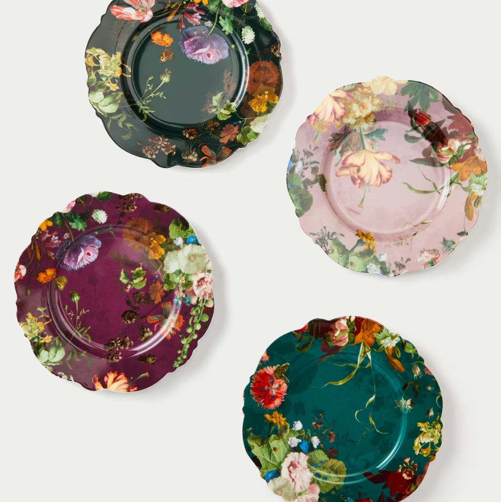 Set of 4 Floral Side Plates Set of 4 Floral Side Plates