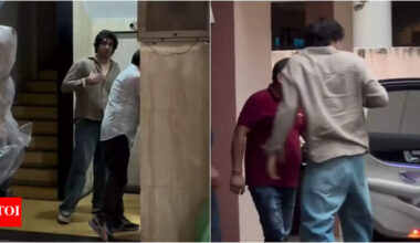 'Saiyaara' star Ahaan Panday gets snapped outside Sanjay Leela Bhansali's office; fans say, 'He might be doing a cameo in Love and War' | Hindi Movie News