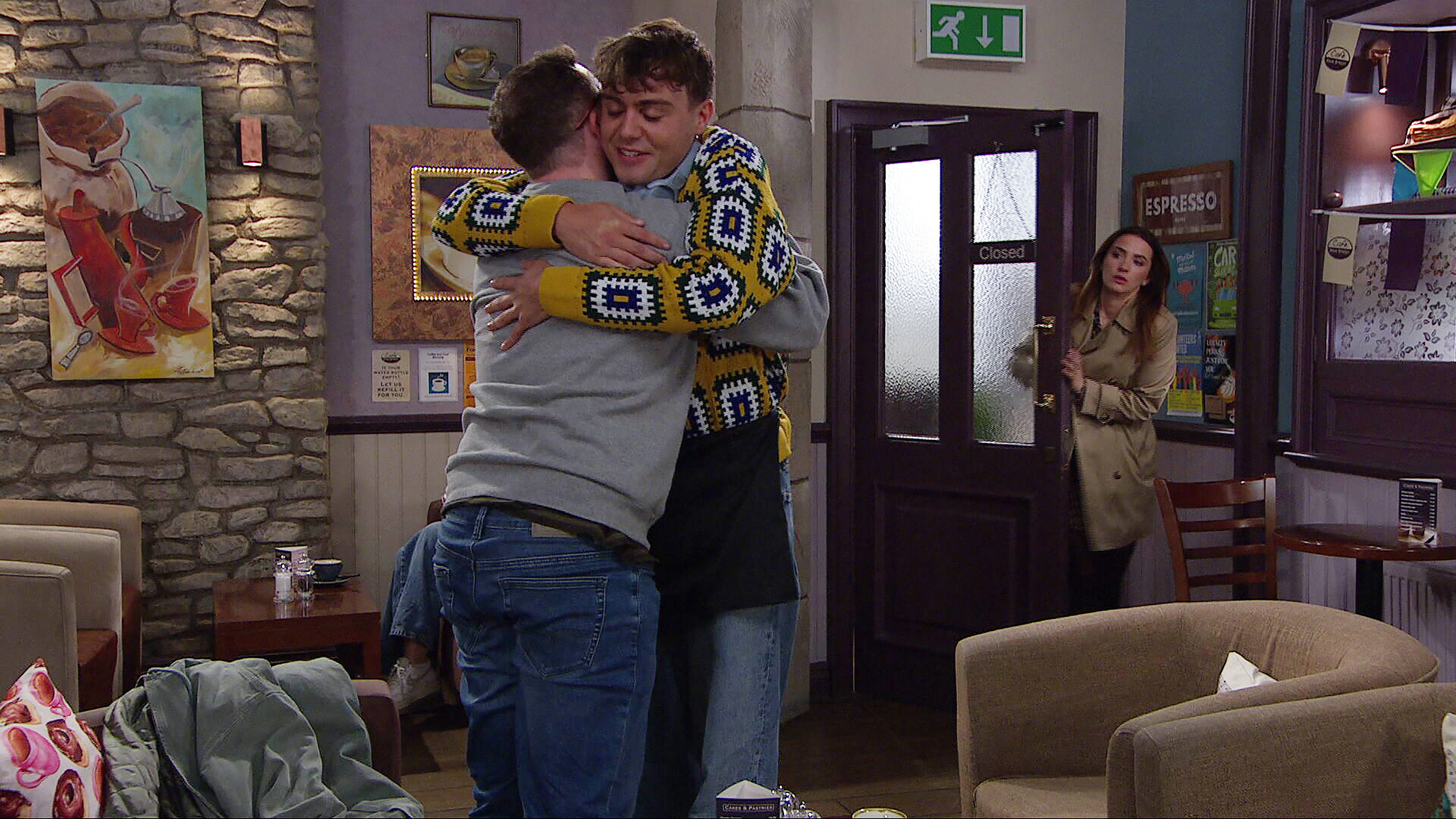 EMBARGOED UNTIL 30/09/2025 00:01 Gabby Thomas, Vinny Dingle, Lewis, Emmerdale  gabby thomas, vinny dingle, lewis, emmerdale