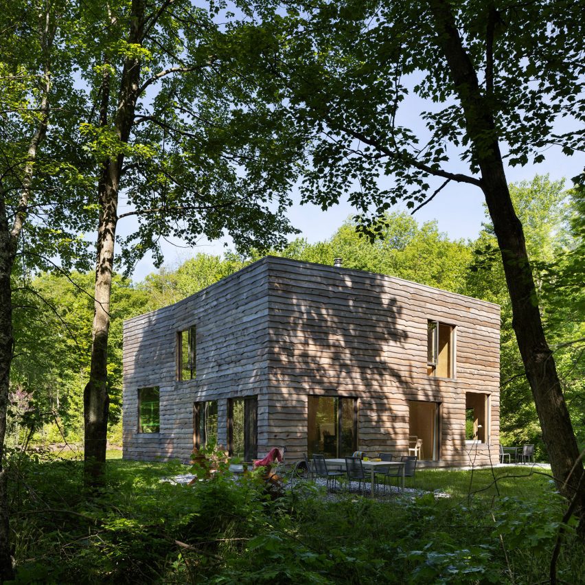 Exterior of CLT House in Hudson Valley by nArchitects