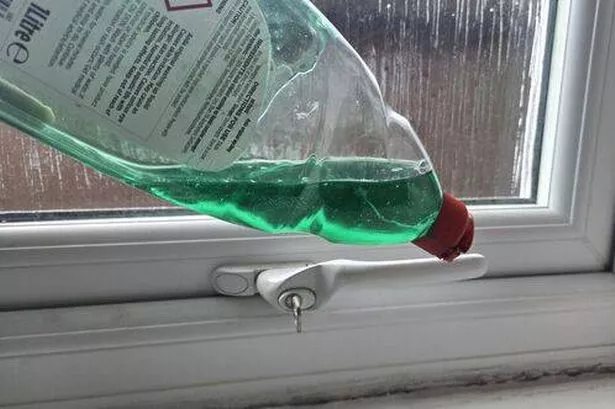 Washing up liquid on window