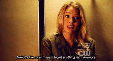 A person is speaking, captioned: "Now it's like, I can't seem to get anything right anymore." Text promotes "The Vampire Diaries" on CW