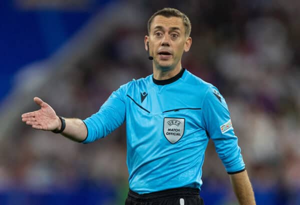 MUNICH, GERMANY - Friday, June 14, 2024: Referee 
Clément Turpin during the opening UEFA Euro 2024 Group A match between Germany and Scotland at the Allianz Arena. Germany won 5-1. (Photo by David Rawcliffe/Propaganda)