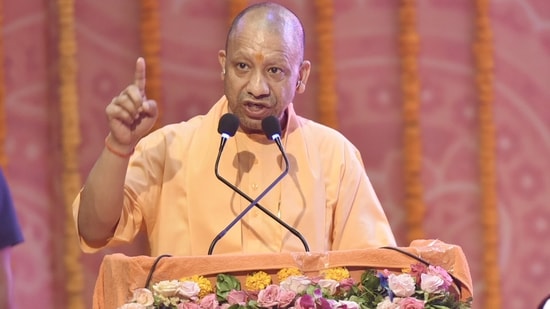 Uttar Pradesh CM Yogi Adityanath urged children and youth to dedicate at least one hour daily to reading creative and knowledge-enhancing books. (Photo by Sakib Ali /Hindustan Times).