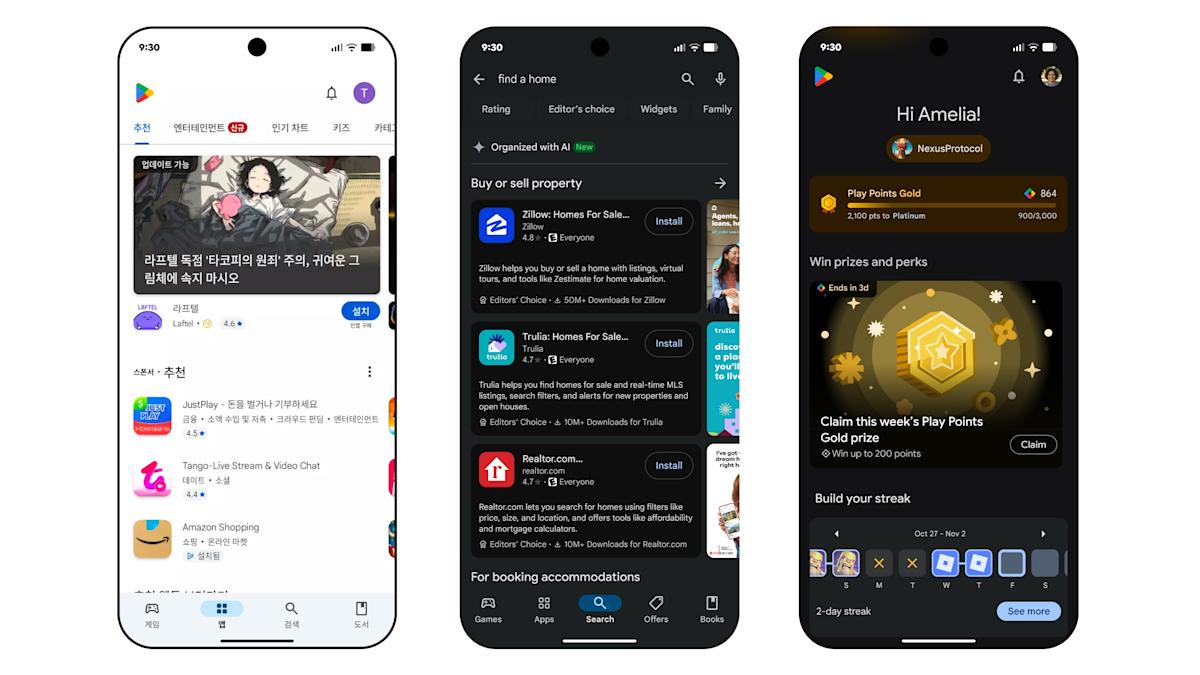 Google Play is getting AI-sorted search results, a 'You' tab and short-form K-dramas