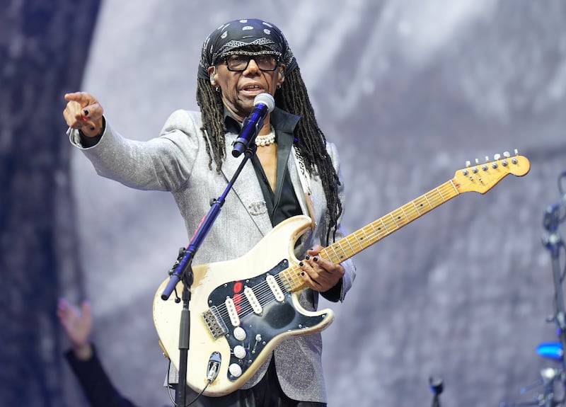 Nile Rodgers and Chic performing on Saturday. Photograph: Niall Carson/PA