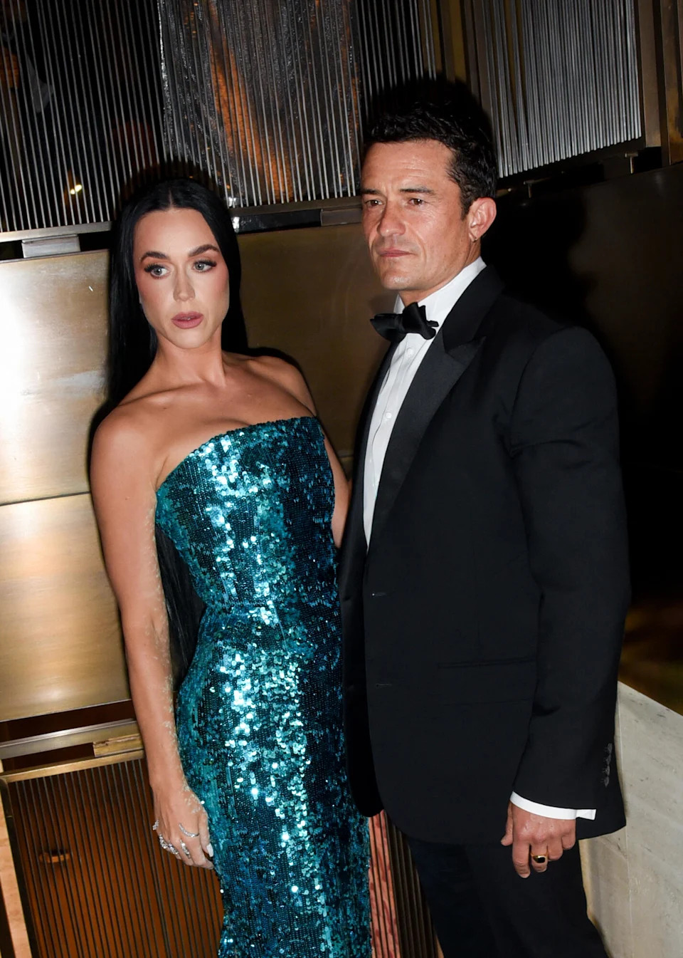 Katy Perry and Orlando Bloom at the Kering Caring for Women Dinner during New York Ready to Wear Fashion Week held at The Pool on September 9, 2024 in New York, New York.