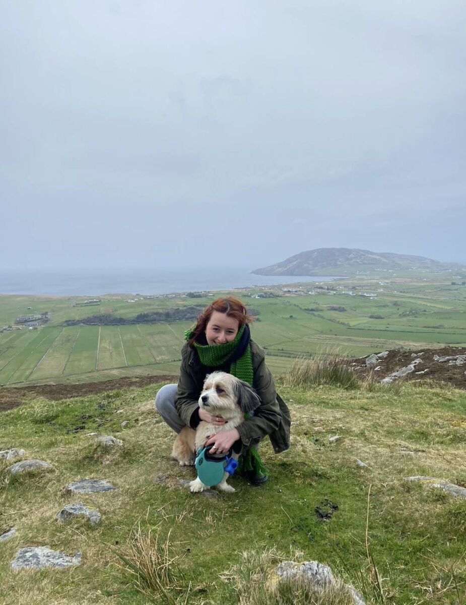 Stef with a pet