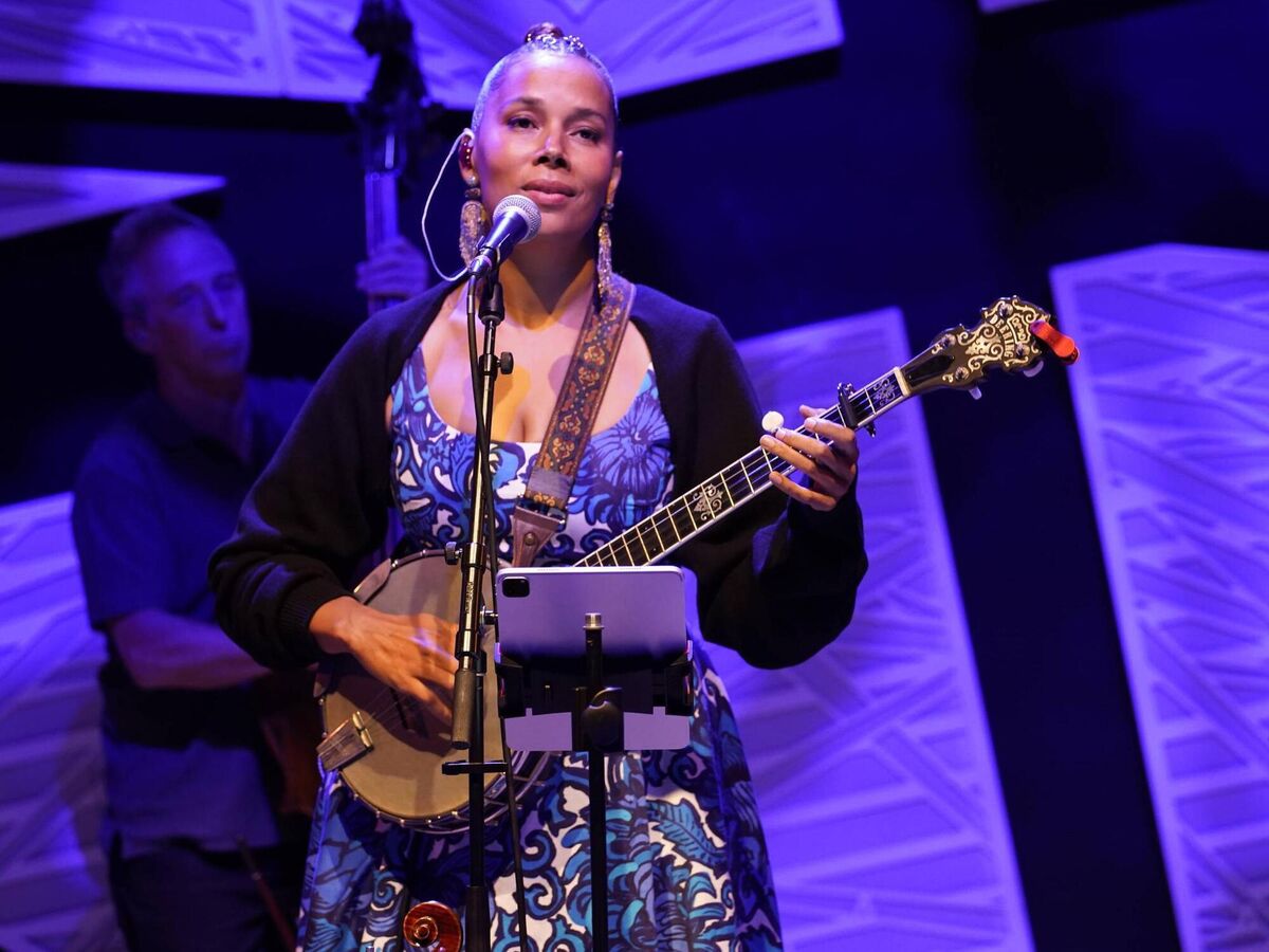  Rhiannon Giddens performing in New York City. (Photo by Rob Kim/Getty Images)