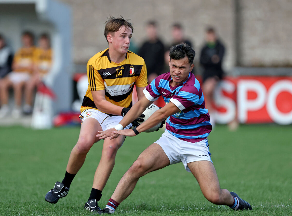 Ben O'Dwyer of Ibane Gaels tussles with Jamie Coughlan of Na Piarsaigh. Picture: Jim Coughlan Ben O'Dwyer of Ibane Gaels tussles with Jamie Coughlan of Na Piarsaigh. Picture: Jim Coughlan