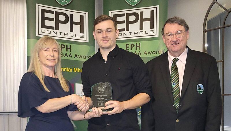 Marie Casey, EPH Controls, Mark Coleman, latest EPH Controls Muskerry GAA award winner, and John Feeney, Muskerry GAA chairman. Picture: Anne O'Riordan Marie Casey, EPH Controls, Mark Coleman, latest EPH Controls Muskerry GAA award winner, and John Feeney, Muskerry GAA chairman. Picture: Anne O'Riordan