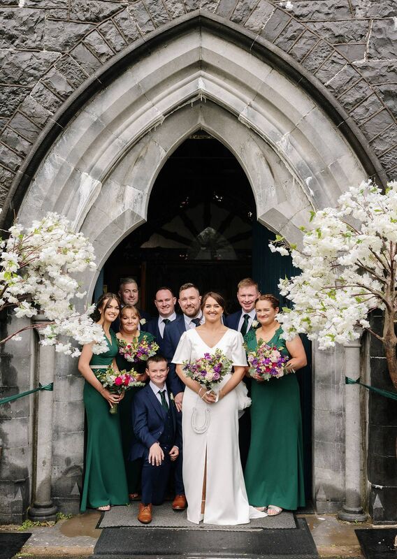 Mairead Coleman and Jamie Monahan with the wedding party.